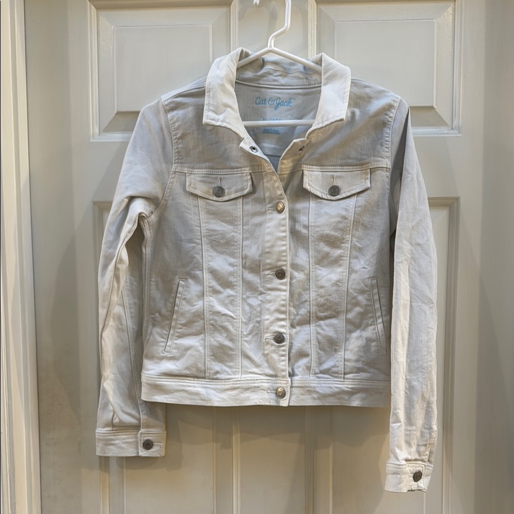 Cat & Jack White Jean Jacket XL 14/16